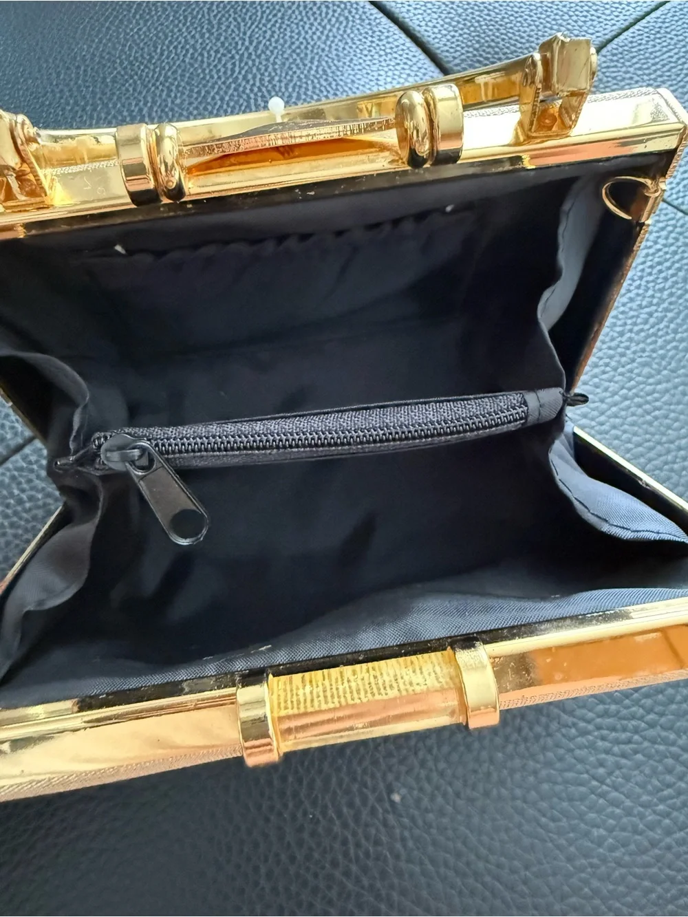 Vintage 2000s Gold Hard Shell Clutch Bag ✨ New with Tags